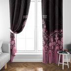Australia Indigenous Personalized Window Curtain Aboriginal Pink Ribbon Art