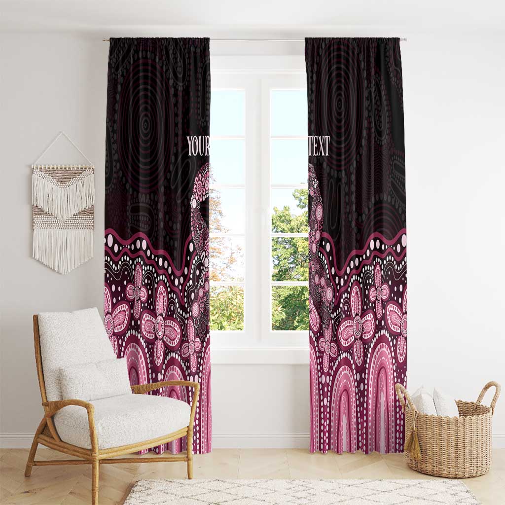 Australia Indigenous Personalized Window Curtain Aboriginal Pink Ribbon Art