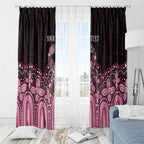 Australia Indigenous Personalized Window Curtain Aboriginal Pink Ribbon Art