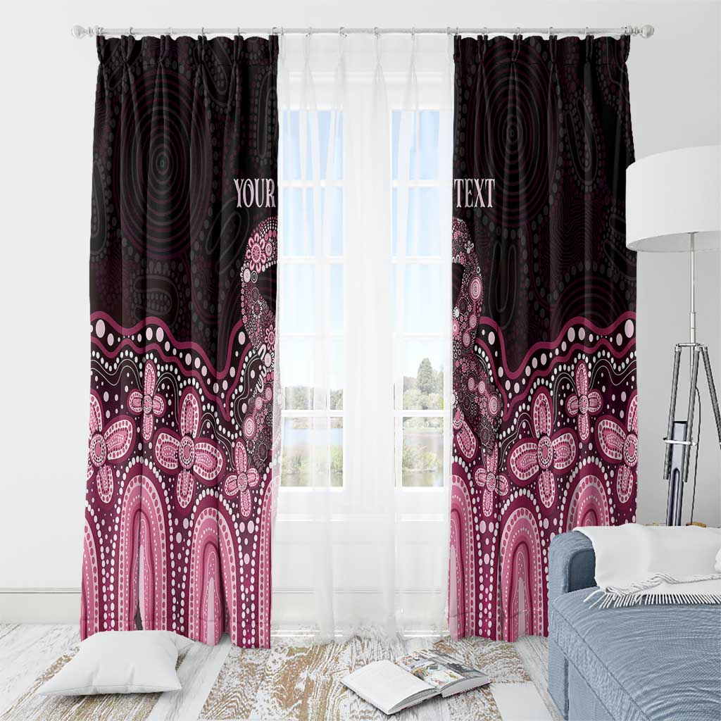 Australia Indigenous Personalized Window Curtain Aboriginal Pink Ribbon Art