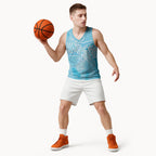Aotearoa Maori Koru Curves Basketball Jersey Silver Ferns - Turquoise