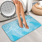 Aotearoa Maori Koru Curves Bathroom Set Silver Ferns - Turquoise