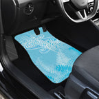 Aotearoa Maori Koru Curves Car Mats Silver Ferns - Turquoise