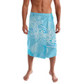 Aotearoa Maori Koru Curves Lavalava Silver Ferns - Turquoise