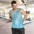 Aotearoa Maori Koru Curves Men Tank Top Silver Ferns - Turquoise