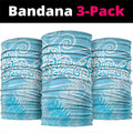 Aotearoa Maori Koru Curves Neck Gaiter Silver Ferns - Turquoise