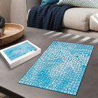 Aotearoa Maori Koru Curves Puzzle Silver Ferns - Turquoise