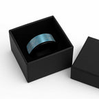 Aotearoa Maori Koru Curves Spinner Ring Silver Ferns - Turquoise