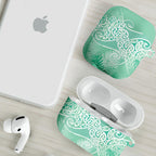 Aotearoa Maori Koru Curves AirPods Case Silver Ferns - Mint