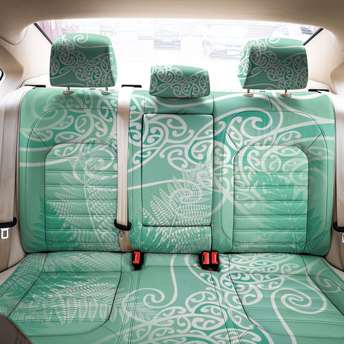 Aotearoa Maori Koru Curves Back Car Seat Cover Silver Ferns - Mint