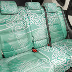 Aotearoa Maori Koru Curves Back Car Seat Cover Silver Ferns - Mint