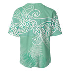 Aotearoa Maori Koru Curves Baseball Jersey Silver Ferns - Mint