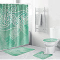 Aotearoa Maori Koru Curves Bathroom Set Silver Ferns - Mint