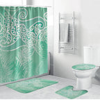Aotearoa Maori Koru Curves Bathroom Set Silver Ferns - Mint