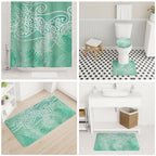 Aotearoa Maori Koru Curves Bathroom Set Silver Ferns - Mint