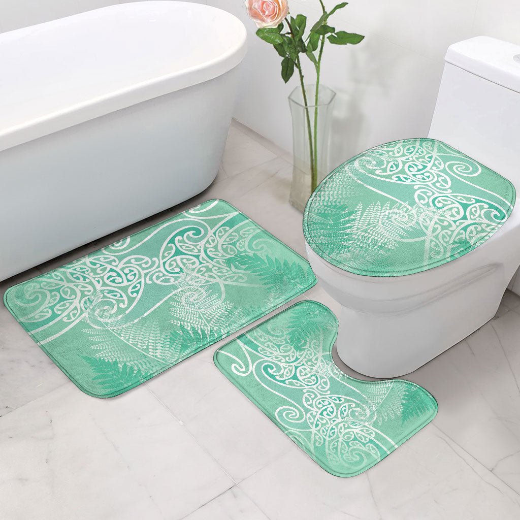 Aotearoa Maori Koru Curves Bathroom Set Silver Ferns - Mint