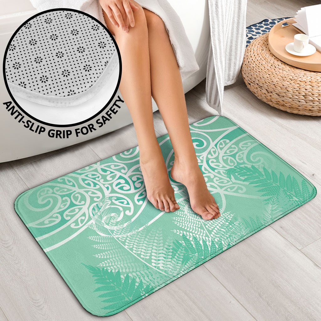 Aotearoa Maori Koru Curves Bathroom Set Silver Ferns - Mint