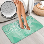 Aotearoa Maori Koru Curves Bathroom Set Silver Ferns - Mint