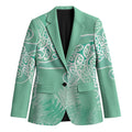 Aotearoa Maori Koru Curves Blazer Silver Ferns - Mint