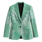 Aotearoa Maori Koru Curves Blazer Silver Ferns - Mint