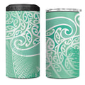 Aotearoa Maori Koru Curves 4 in 1 Can Cooler Tumbler Silver Ferns - Mint