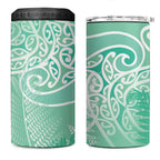 Aotearoa Maori Koru Curves 4 in 1 Can Cooler Tumbler Silver Ferns - Mint
