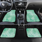 Aotearoa Maori Koru Curves Car Mats Silver Ferns - Mint