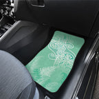 Aotearoa Maori Koru Curves Car Mats Silver Ferns - Mint