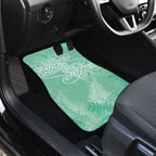 Aotearoa Maori Koru Curves Car Mats Silver Ferns - Mint