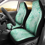 Aotearoa Maori Koru Curves Car Seat Cover Silver Ferns - Mint
