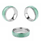 Aotearoa Maori Koru Curves Classic Ring Silver Ferns - Mint