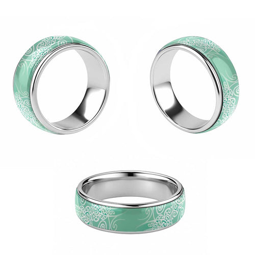 Aotearoa Maori Koru Curves Classic Ring Silver Ferns - Mint