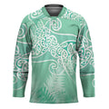 Aotearoa Maori Koru Curves Hockey Jersey Silver Ferns - Mint