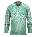 Aotearoa Maori Koru Curves Hockey Jersey Silver Ferns - Mint