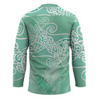 Aotearoa Maori Koru Curves Hockey Jersey Silver Ferns - Mint