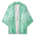 Aotearoa Maori Koru Curves Kimono Silver Ferns - Mint