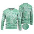 Aotearoa Maori Koru Curves Ugly Christmas Sweater Silver Ferns - Mint