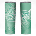 Aotearoa Maori Koru Curves Skinny Tumbler Silver Ferns - Mint