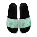 Aotearoa Maori Koru Curves Slide Sandals Silver Ferns - Mint