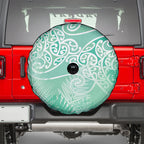 Aotearoa Maori Koru Curves Spare Tire Cover Silver Ferns - Mint