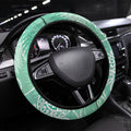 Aotearoa Maori Koru Curves Steering Wheel Cover Silver Ferns - Mint