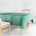 Aotearoa Maori Koru Curves Tablecloth Silver Ferns - Mint