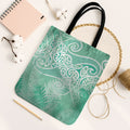 Aotearoa Maori Koru Curves Tote Bag Silver Ferns - Mint