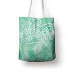 Aotearoa Maori Koru Curves Tote Bag Silver Ferns - Mint