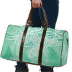 Aotearoa Maori Koru Curves Travel Bag Silver Ferns - Mint