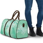 Aotearoa Maori Koru Curves Travel Bag Silver Ferns - Mint