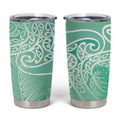 Aotearoa Maori Koru Curves Tumbler Cup Silver Ferns - Mint