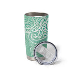 Aotearoa Maori Koru Curves Tumbler Cup Silver Ferns - Mint