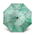 Aotearoa Maori Koru Curves Umbrella Silver Ferns - Mint