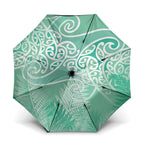 Aotearoa Maori Koru Curves Umbrella Silver Ferns - Mint